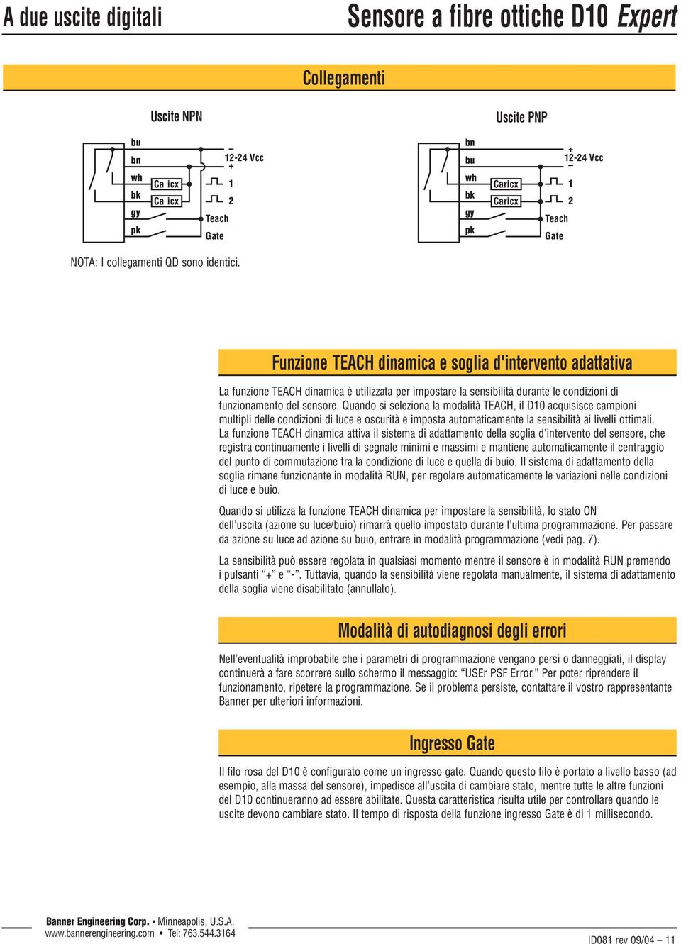 Quando si seleziona la modalità EACH, il D10 acquisisce campioni multipli delle condizioni di luce e oscurità e imposta automaticamente la sensibilità ai livelli ottimali.