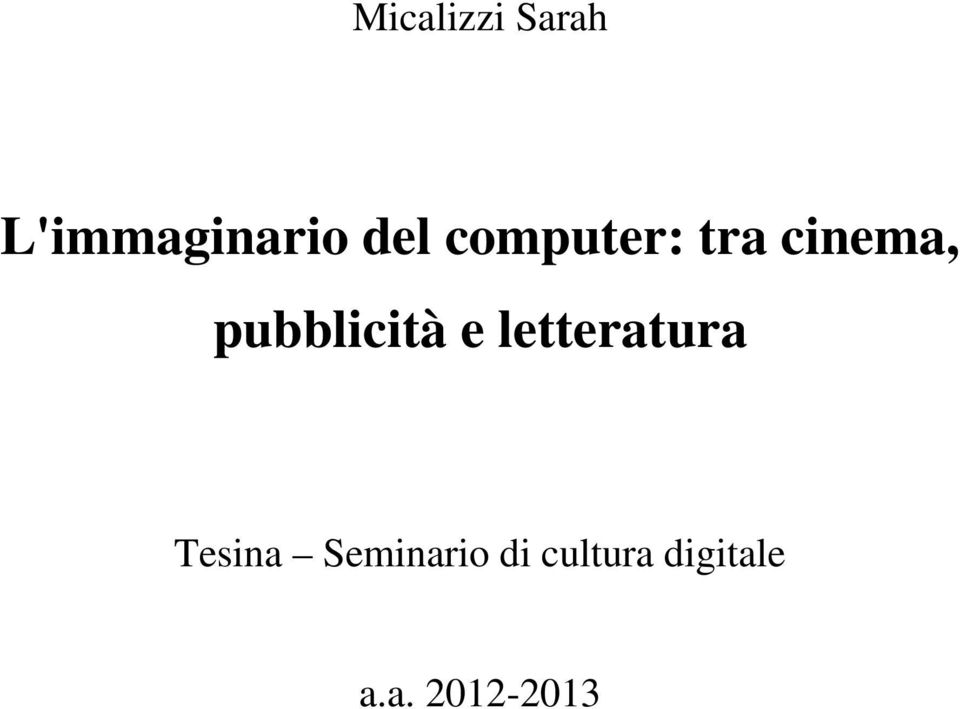 pubblicità e letteratura Tesina