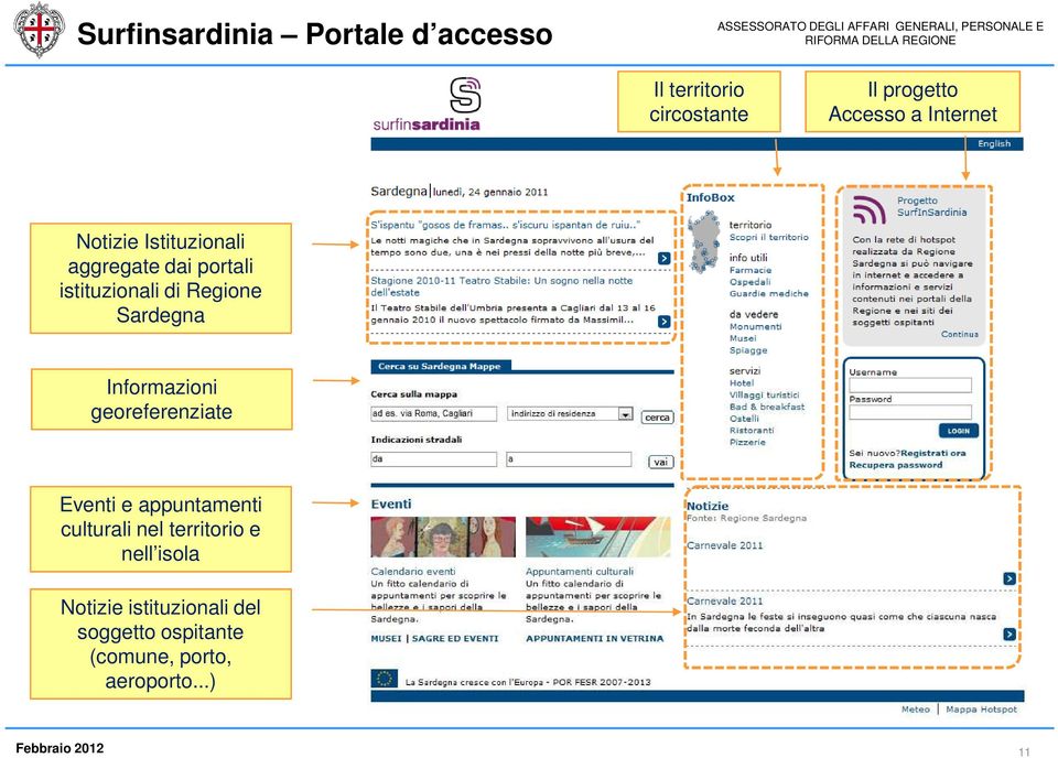 Informazioni georeferenziate Eventi e appuntamenti culturali nel territorio e nell