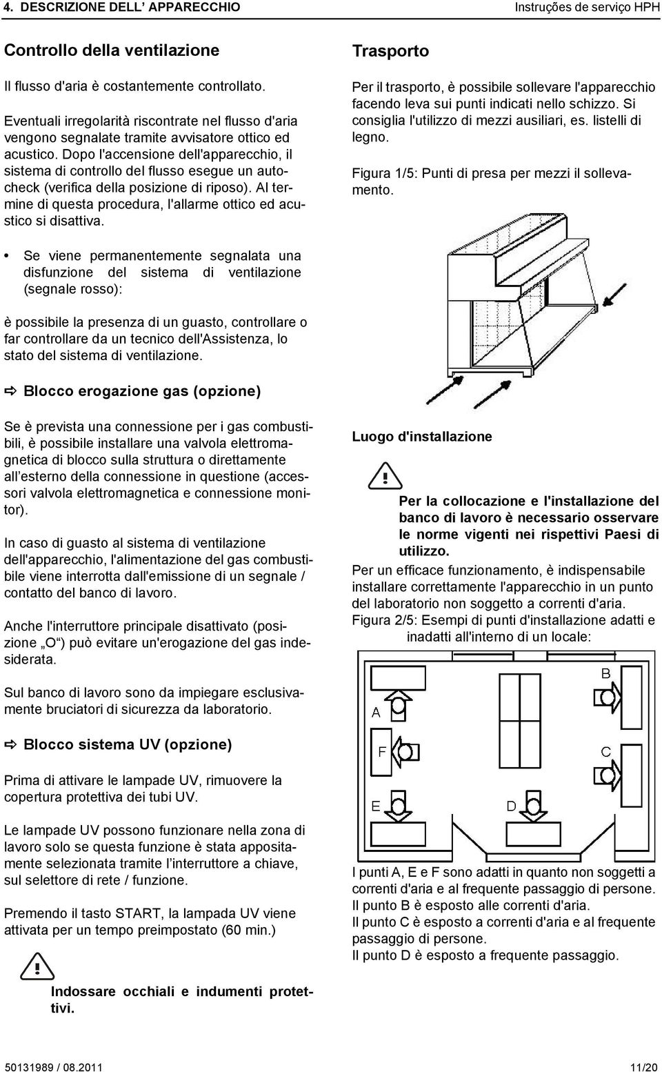 Dopo l'accensione dell'apparecchio, il sistema di controllo del flusso esegue un autocheck (verifica della posizione di riposo).