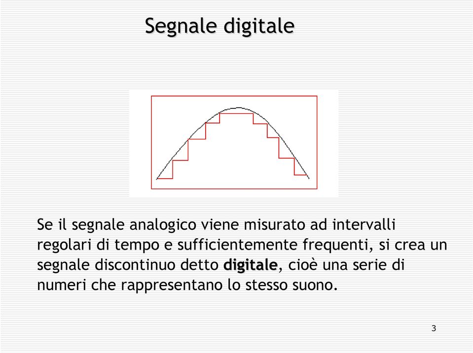 frequenti, si crea un segnale discontinuo detto