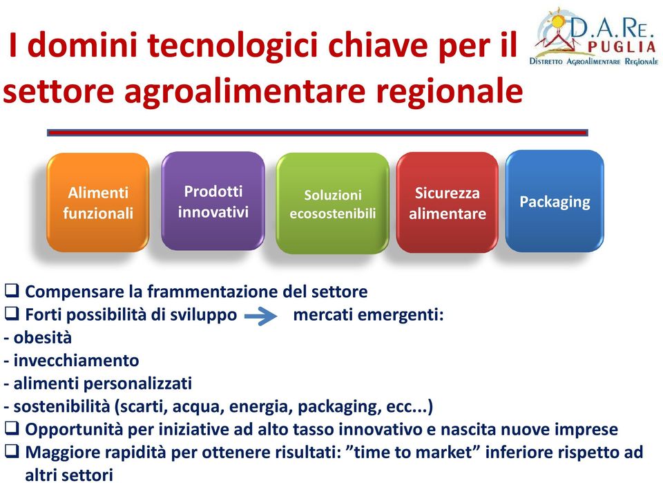 invecchiamento - alimenti personalizzati - sostenibilità (scarti, acqua, energia, packaging, ecc.