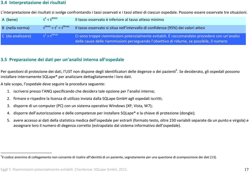 (da analizzare) t 1 > t 0max Ci sono troppe riammissioni potenzialmente evitabili.