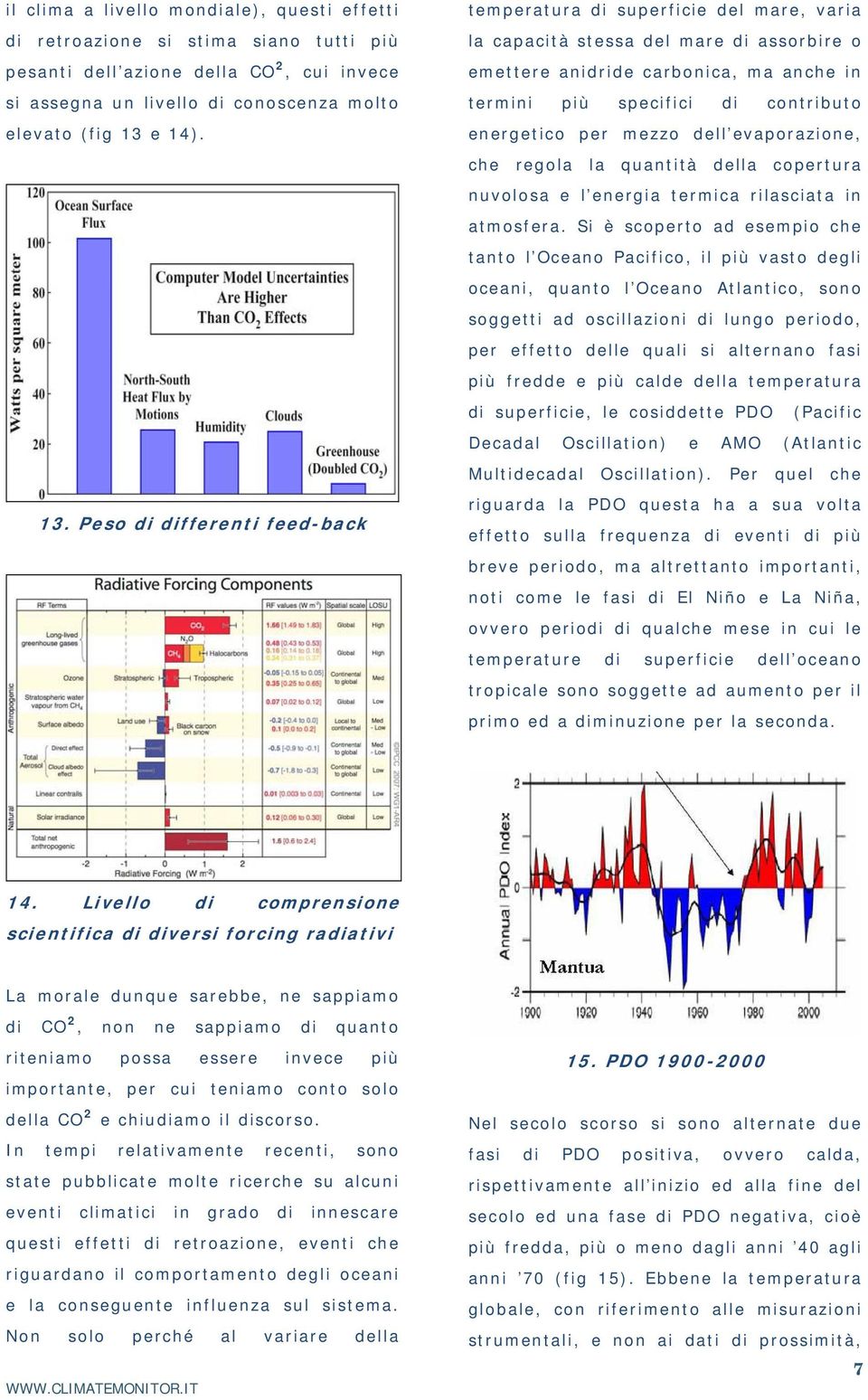 Peso di differenti feed-back temperatura di superficie del mare, varia la capacità stessa del mare di assorbire o emettere anidride carbonica, ma anche in termini più specifici di contributo