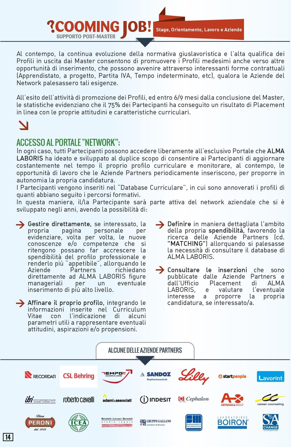 Aziende del Network palesassero tali esigenze.