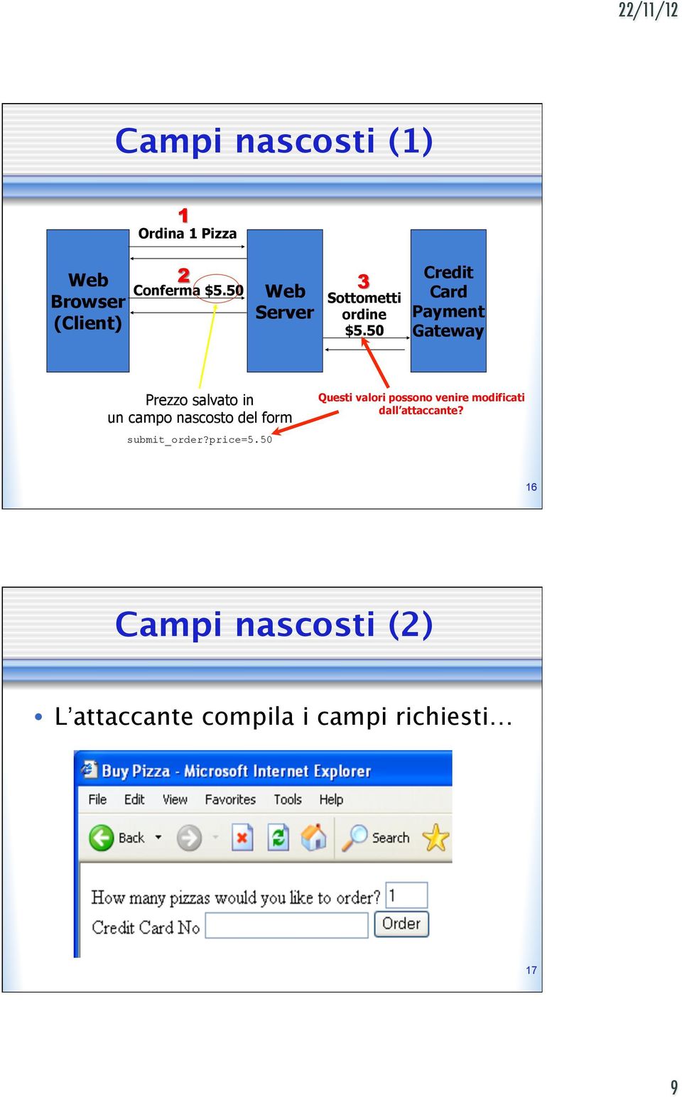 50 Credit Card Payment Gateway Prezzo salvato in un campo nascosto del form