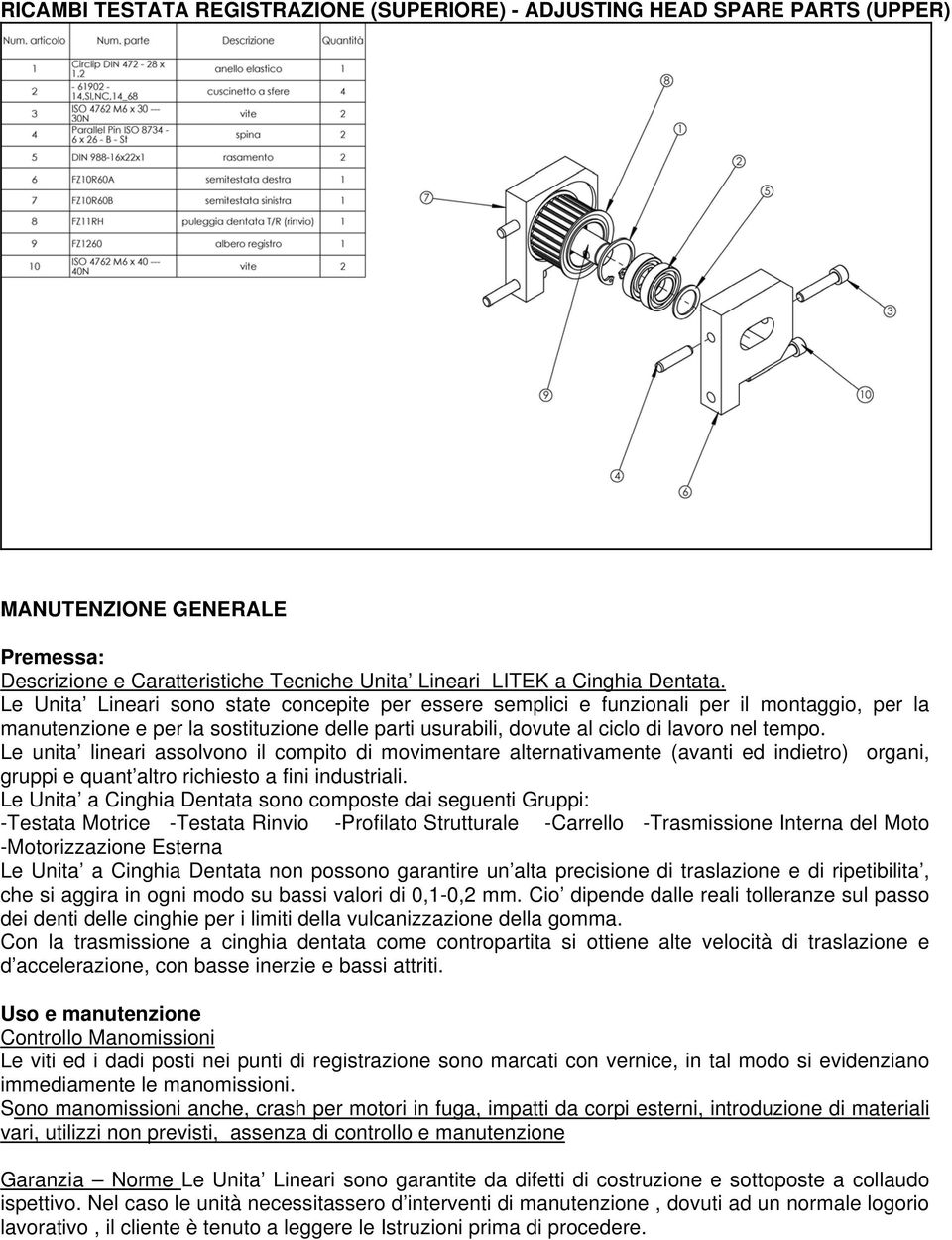 Le unta lnear assolvono l compto d movmentare alternatvamente (avant ed ndetro) organ, grupp e quant altro rchesto a fn ndustral.