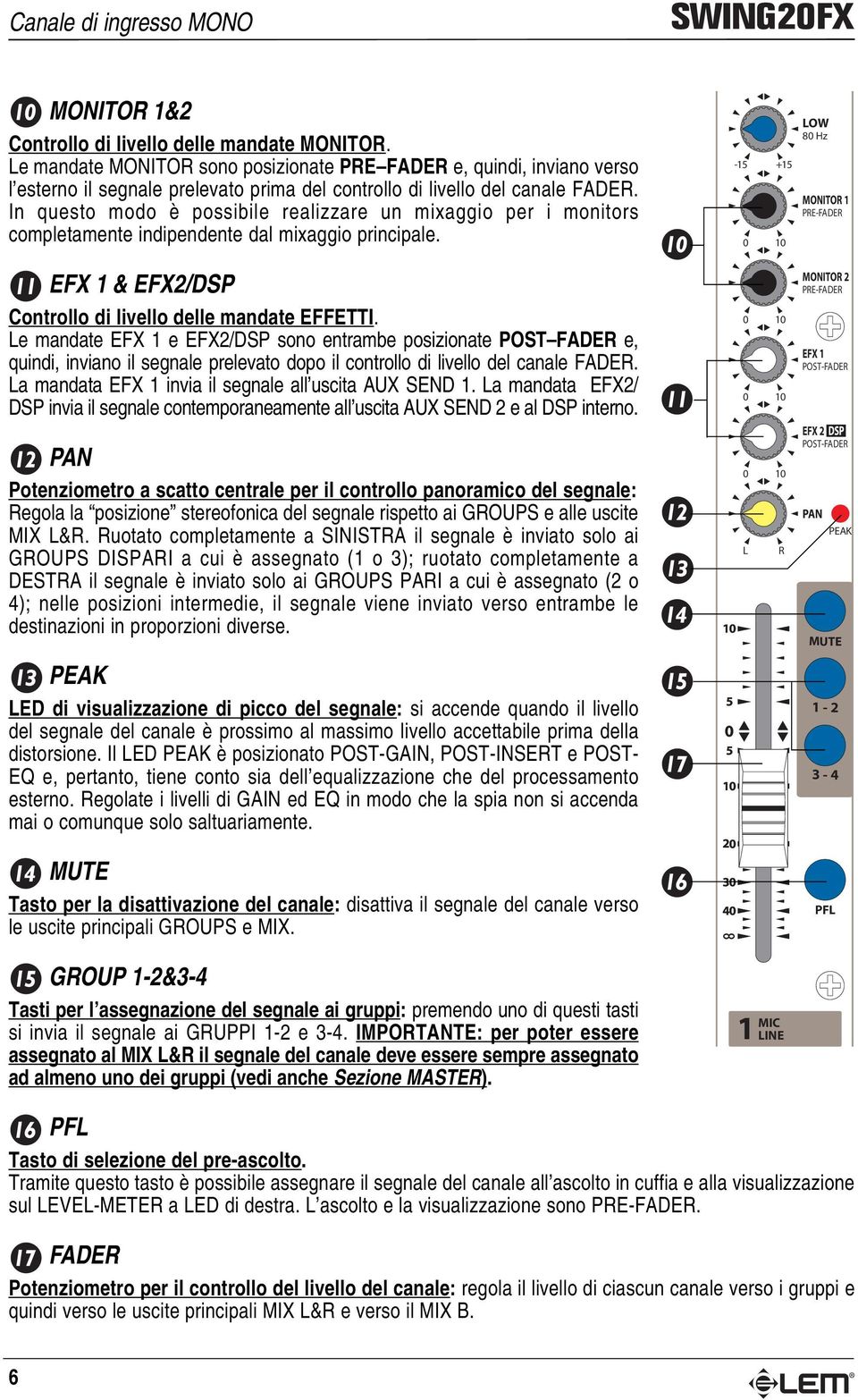 In questo modo è possibile realizzare un mixaggio per i monitors completamente indipendente dal mixaggio principale.