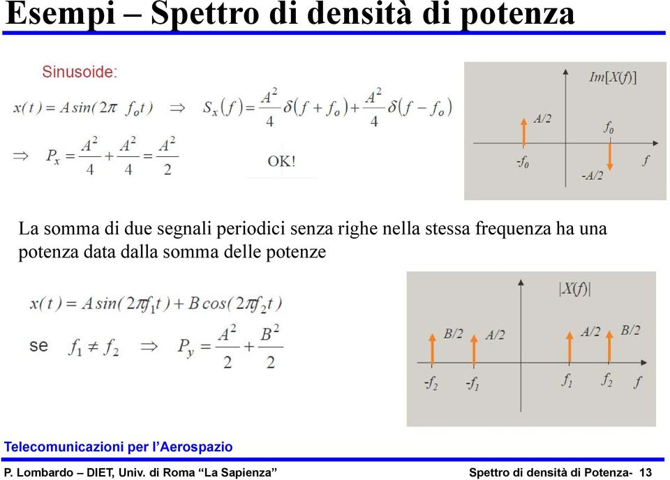 dalla somma dll ponz lcomunicazioni pr l rospazio.