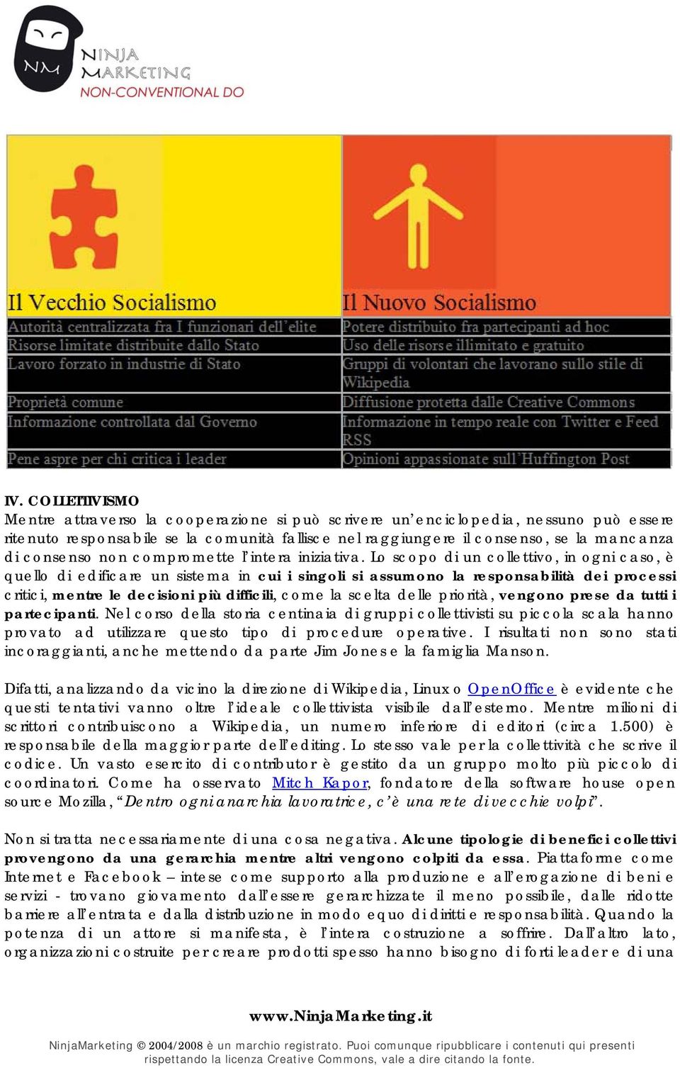 Lo scopo di un collettivo, in ogni caso, è quello di edificare un sistema in cui i singoli si assumono la responsabilità dei processi critici, mentre le decisioni più difficili, come la scelta delle