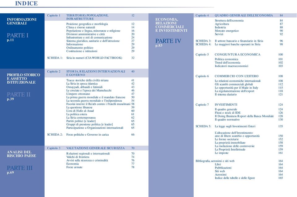 città 20 Infrastrutture e reti di comunicazione 24 Sistema giuridico, sanitario e dell istruzione 27 Informazione 29 Ordinamento politico 29 Costituzione e istituzioni 29 SCHEDA 1: Siria in numeri