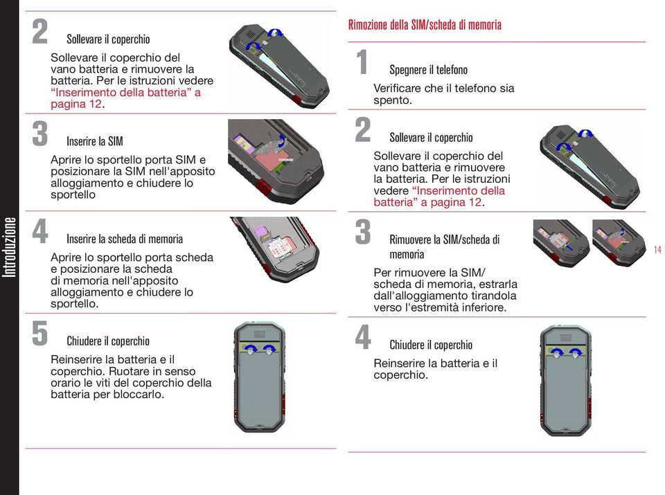 la scheda di memoria nell'apposito alloggiamento e chiudere lo sportello. 5 Chiudere il coperchio Reinserire la batteria e il coperchio.