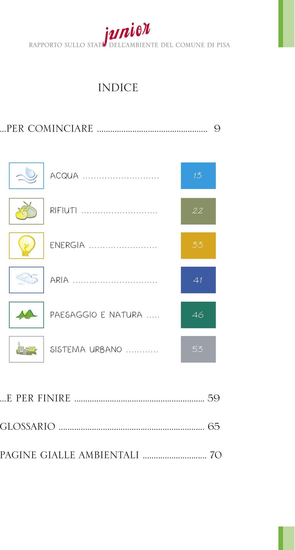 .. 46 SISTEMA URBANO... 53...E PER FINIRE.