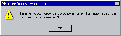 Ripristino di emergenza in Windows 2000 10. Quando viene richiesto, inserire il CD/DVD di Windows 2000. I file di Windows 2000 vengono copiati sul disco rigido. 11.