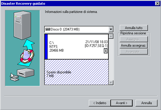Ripristino di emergenza in Windows 2000