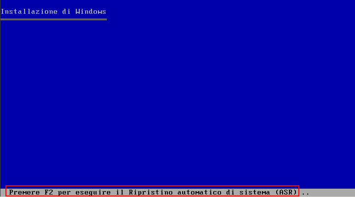 Disaster Recovery in Windows Server 2003 e Windows XP utilizzando il metodo CD di avvio (64 bit) Esecuzione del ripristino di emergenza in Windows XP e Windows Server 2003 È possibile eseguire il