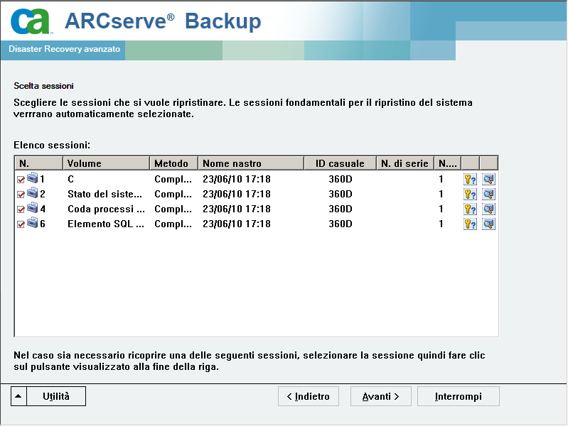 Disaster Recovery in Windows Server 2003 e Windows XP utilizzando il metodo CD di avvio (64 bit) Viene visualizzata la finestra di dialogo Immettere la password CAROOT. b. Immettere la password, quindi fare clic su OK.