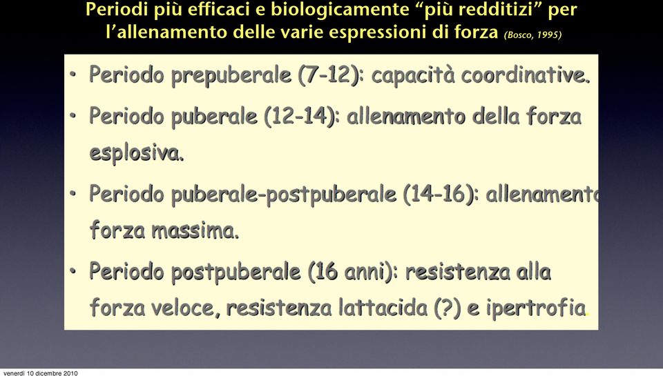 per l allenamento delle