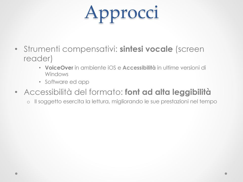 Windows Software ed app Accessibilità del formato: font ad alta