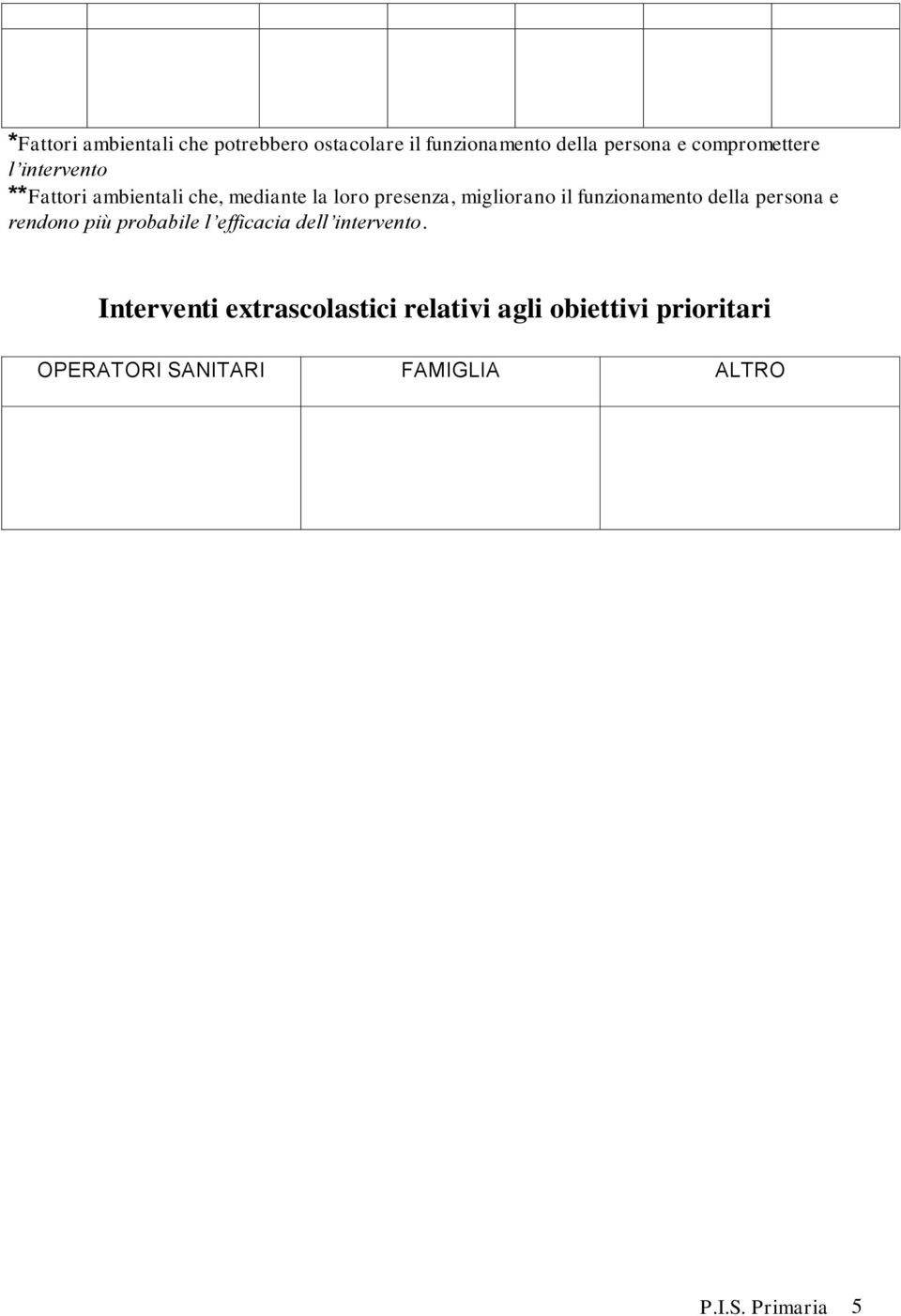 il funzionamento della persona e rendono più probabile l efficacia dell intervento.