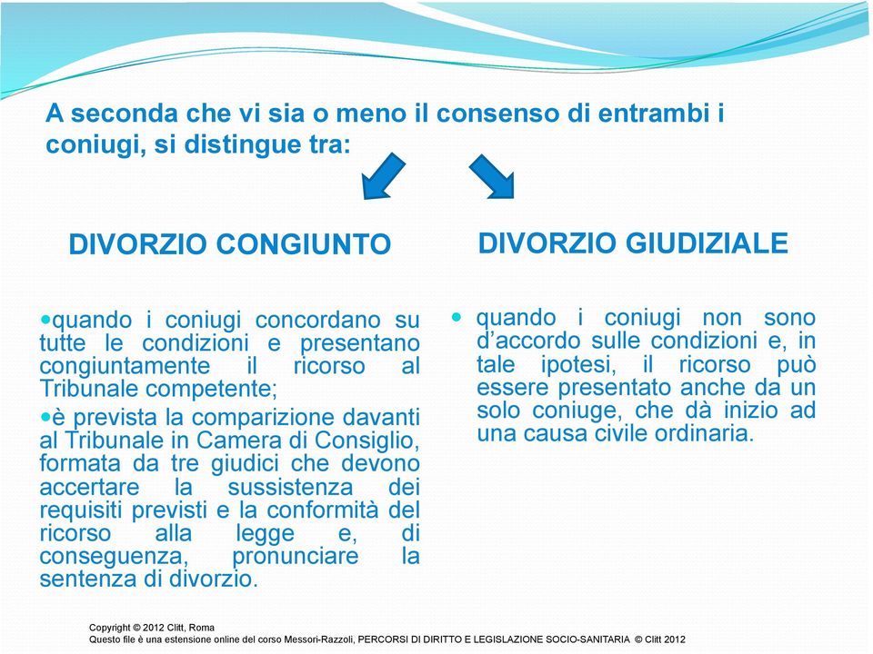 giudici che devono accertare la sussistenza dei requisiti previsti e la conformità del ricorso alla legge e, di conseguenza, pronunciare la sentenza di divorzio.