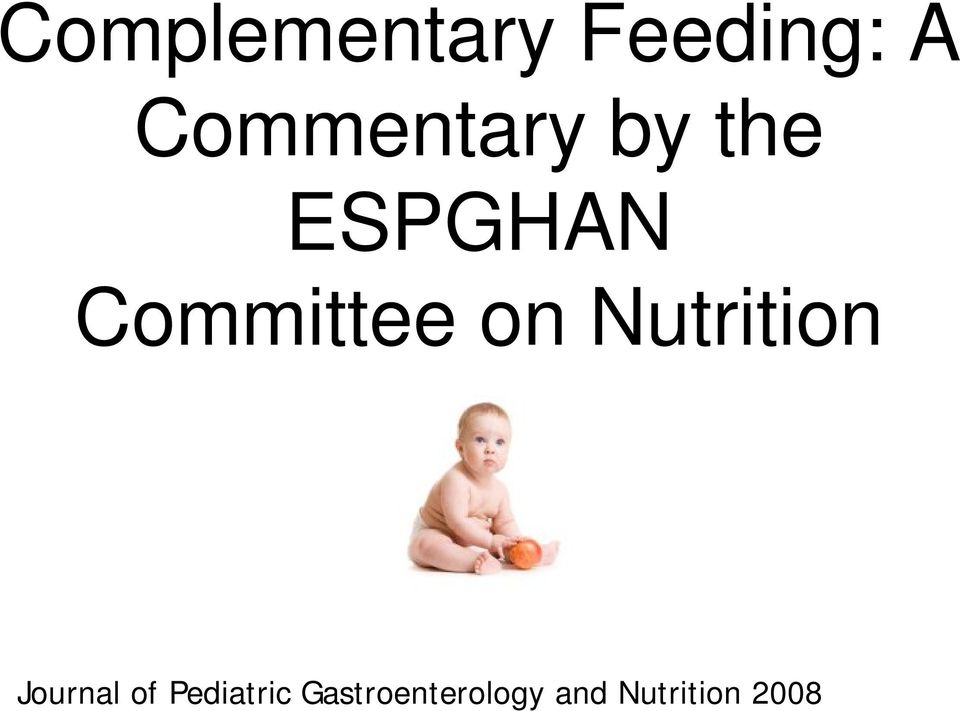 Committee on Nutrition Journal