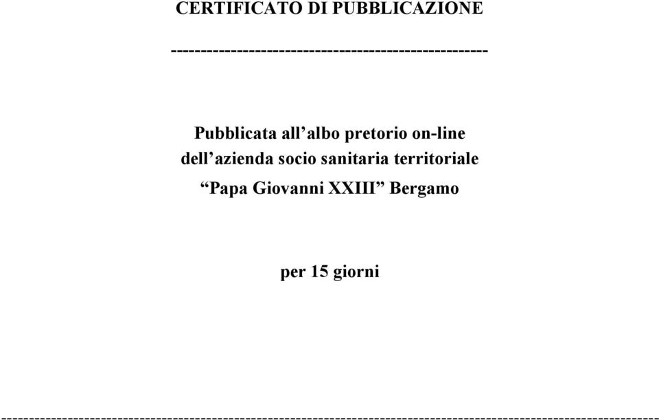 pretorio on-line dell azienda socio sanitaria territoriale Papa Giovanni XXIII