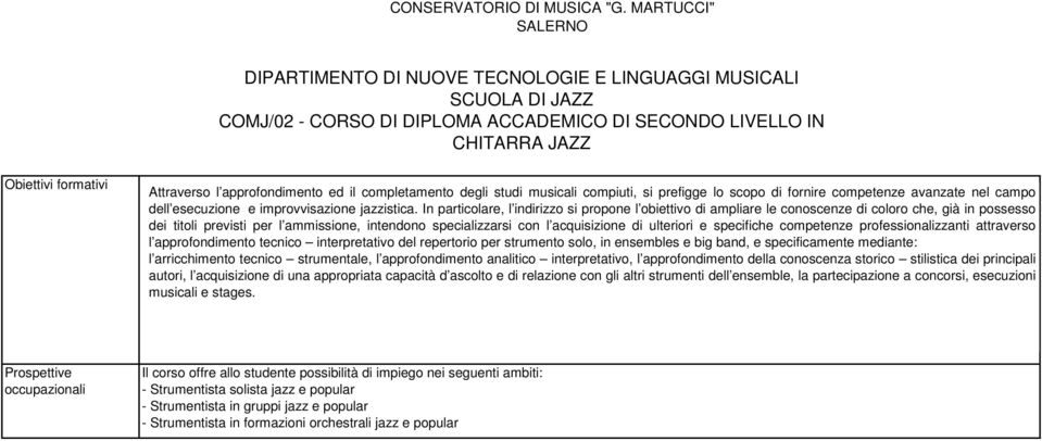 In particolare, l indirizzo si propone l obiettivo di ampliare le conoscenze di coloro che, già in possesso dei titoli previsti per l ammissione, intendono specializzarsi con l acquisizione di