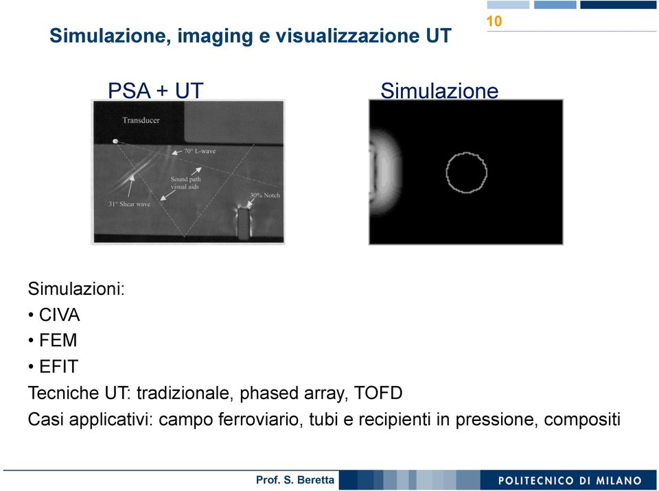 tradizionale, phased array, TOFD Casi applicativi: