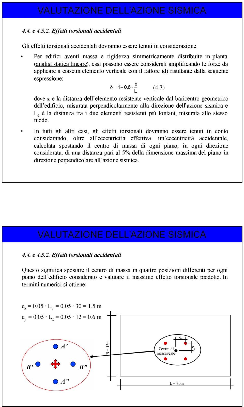 con il fattore (d) risultante dalla seguente espressione: x δ= 1+ 0.6 (4.