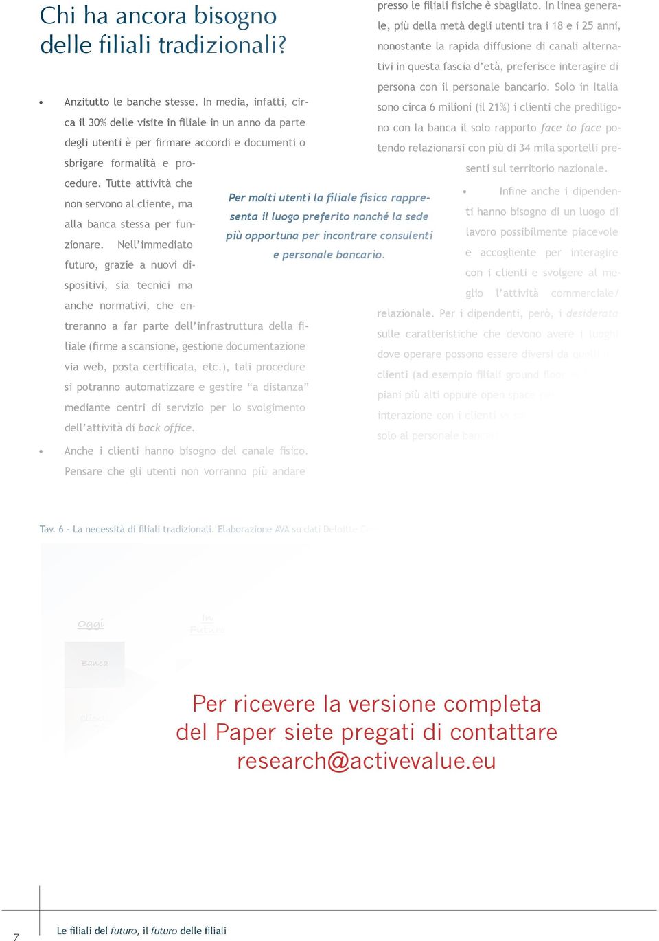 Tutte attività che non servono al cliente, ma alla banca stessa per funzionare.