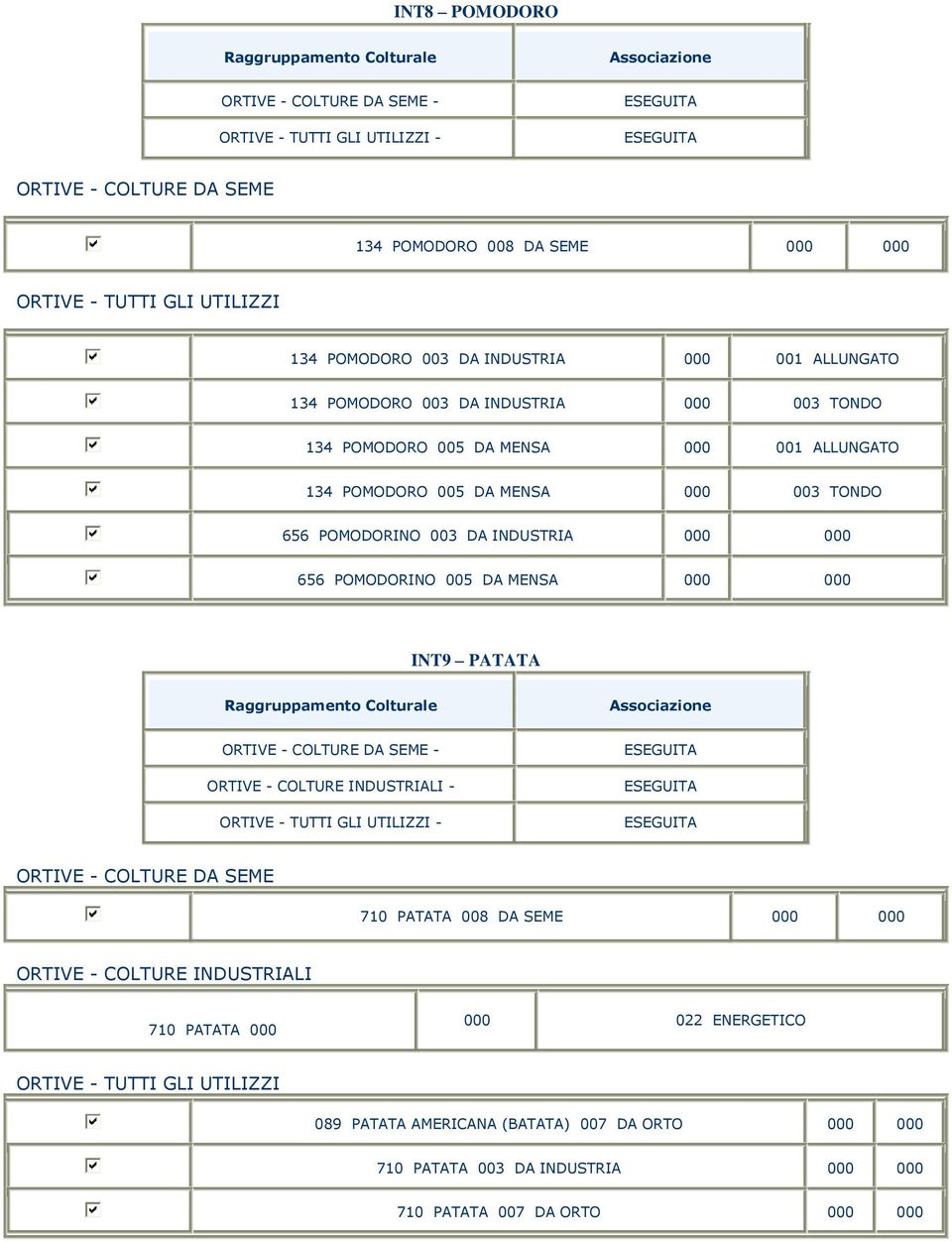 POMODORINO 005 DA MENSA INT9 PATATA Raggruppamento Colturale Associazione ORTIVE - COLTURE DA SEME - ORTIVE - COLTURE INDUSTRIALI - ORTIVE - TUTTI GLI UTILIZZI - ORTIVE - COLTURE DA SEME 710