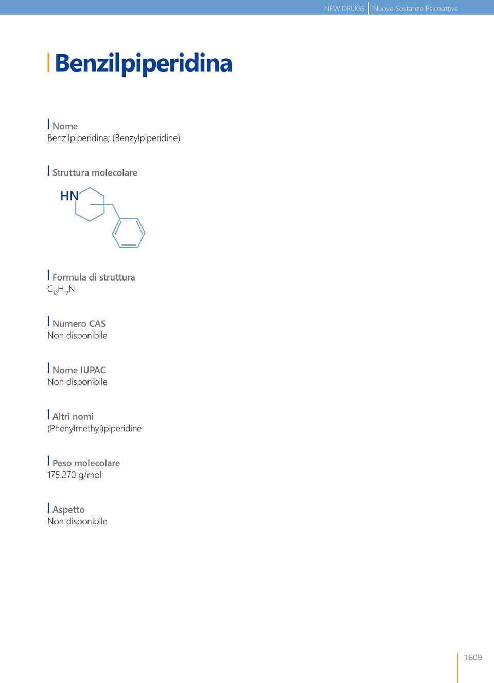 struttura C 12 H 17 N Numero CAS Non disponibile Nome IUPAC Non disponibile