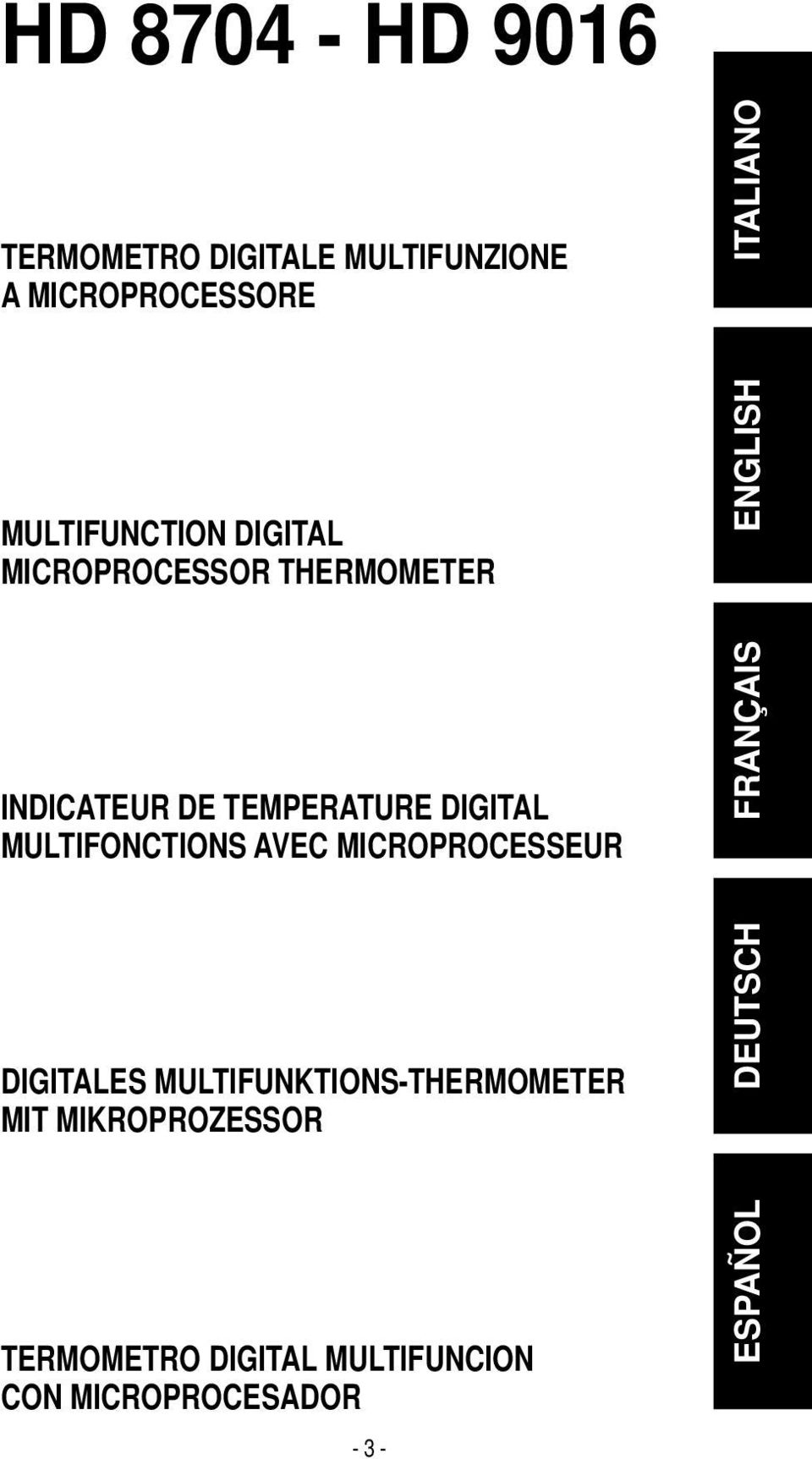 AVEC MICROPROCESSEUR DIGITALES MULTIFUNKTIONS-THERMOMETER MIT MIKROPROZESSOR