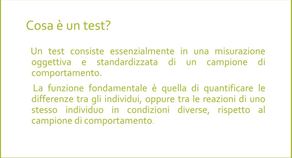 di un campione di comportamento.