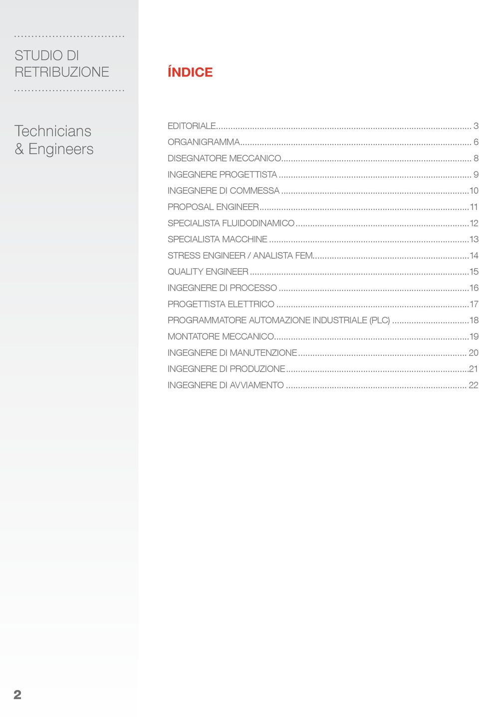 ..12 SPECIALISTA MACCHINE...13 STRESS ENGINEER / ANALISTA FEM...14 QUALITY ENGINEER...15 INGEGNERE DI PROCESSO.