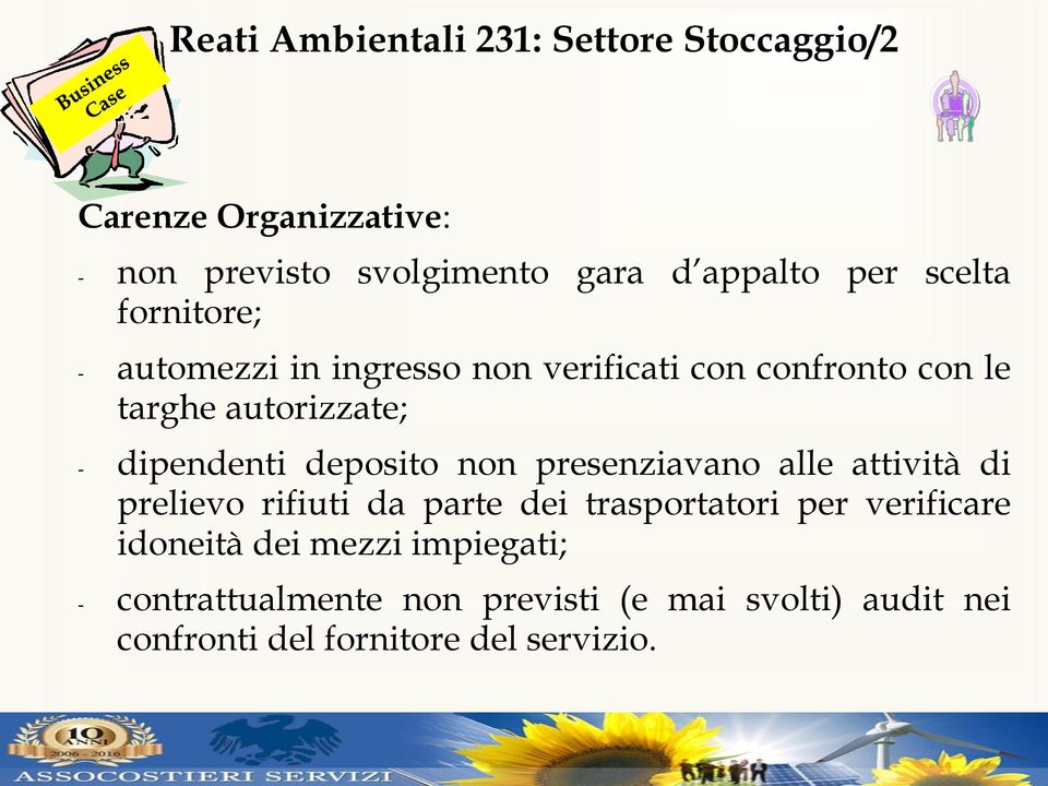 deposito non presenziavano alle attività di prelievo rifiuti da parte dei trasportatori per verificare idoneità