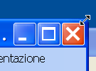 Ridimensionare Abbiamo visto prima che per dimensionare una finestra dovremmo trovarci nella condizione in cui il pulsante, che si trova in alto a sinistra