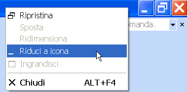 Minimizzare, massimizzare, ripristinare, ridimensionare spostare, chiudere una finestra.