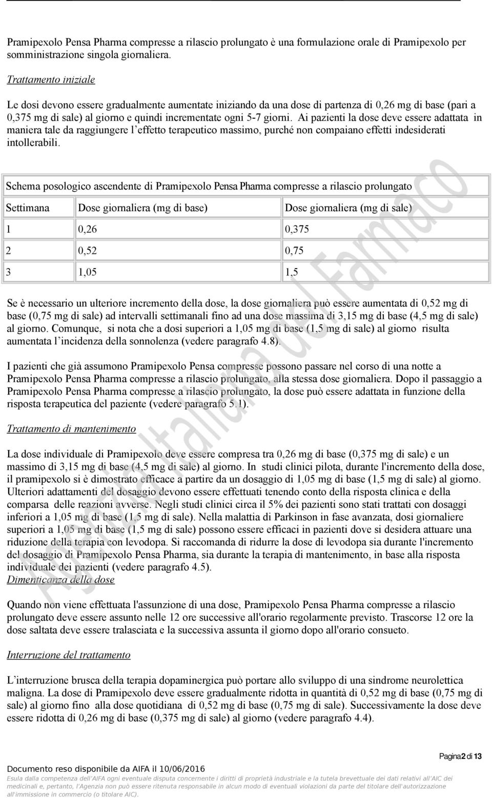 Ai pazienti la dose deve essere adattata in maniera tale da raggiungere l effetto terapeutico massimo, purché non compaiano effetti indesiderati intollerabili.