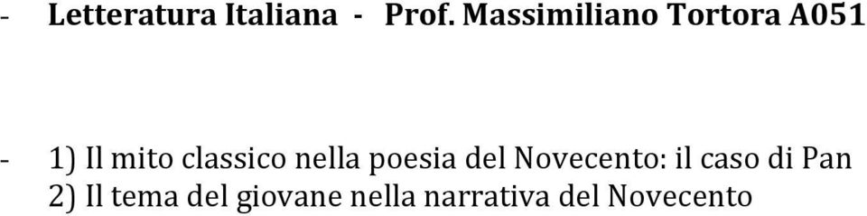 classico nella poesia del Novecento: il