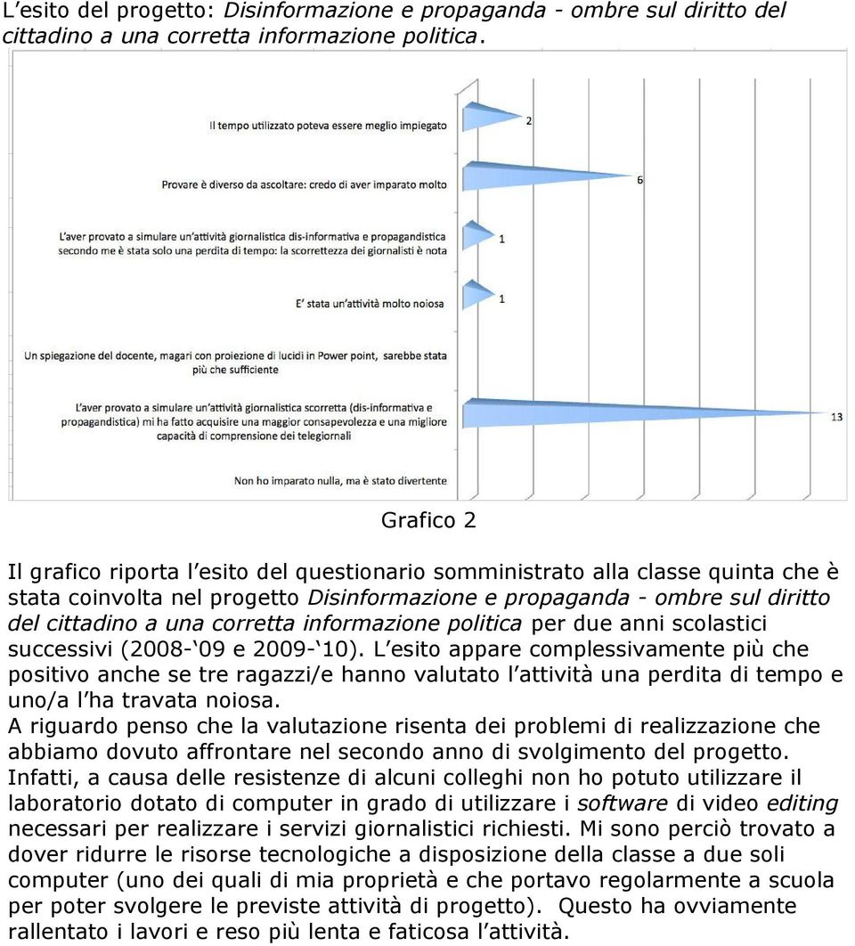 informazione politica per due anni scolastici successivi (2008-09 e 2009-10).