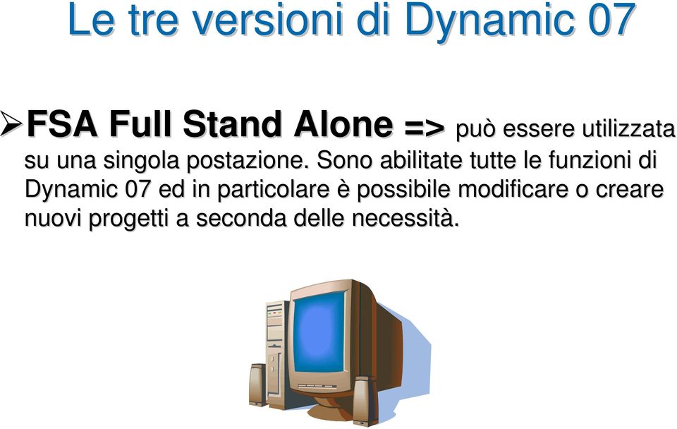 Sono abilitate tutte le funzioni di Dynamic 07 ed in