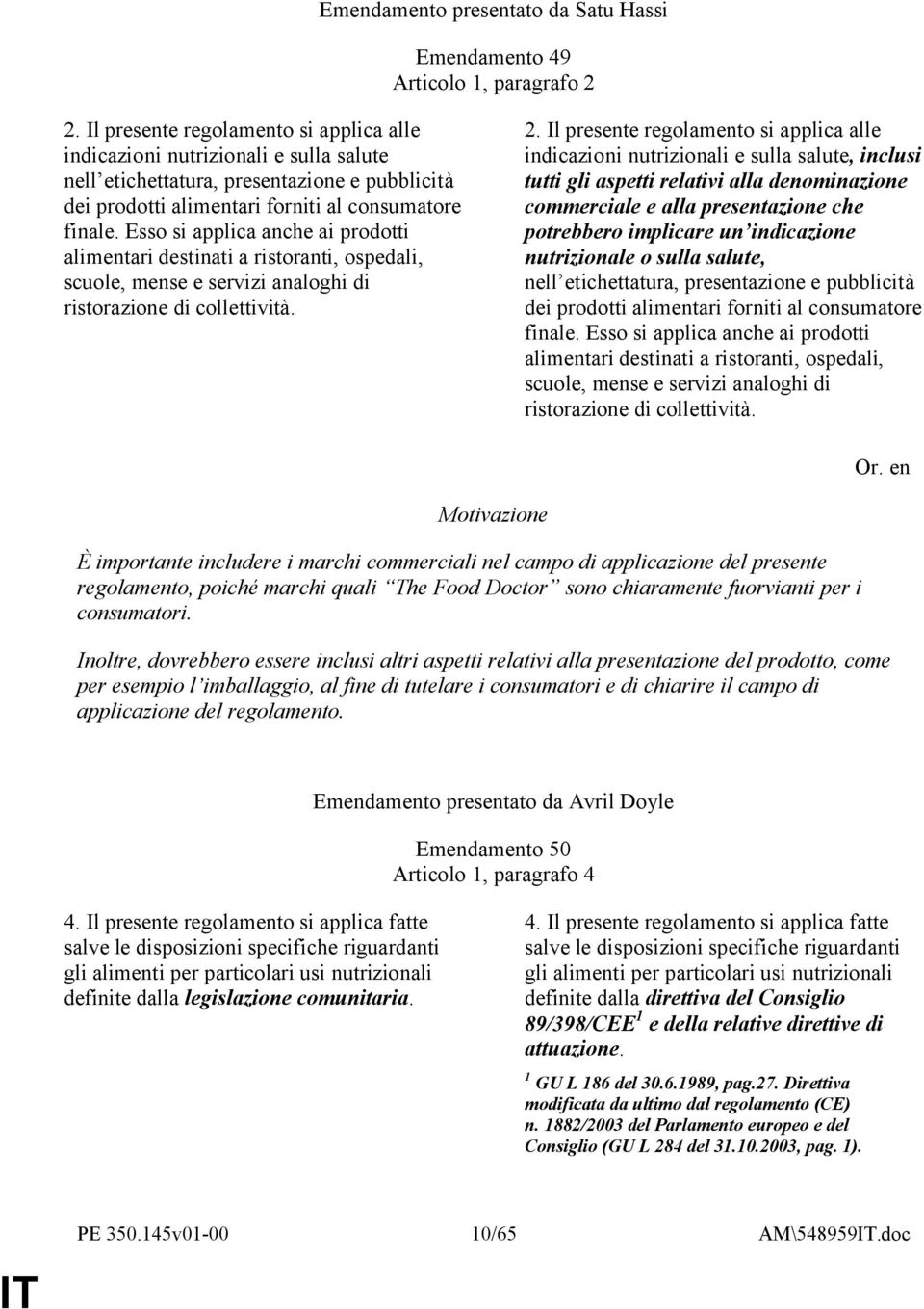 Esso si applica anche ai prodotti alimentari destinati a ristoranti, ospedali, scuole, mense e servizi analoghi di ristorazione di collettività. 2.