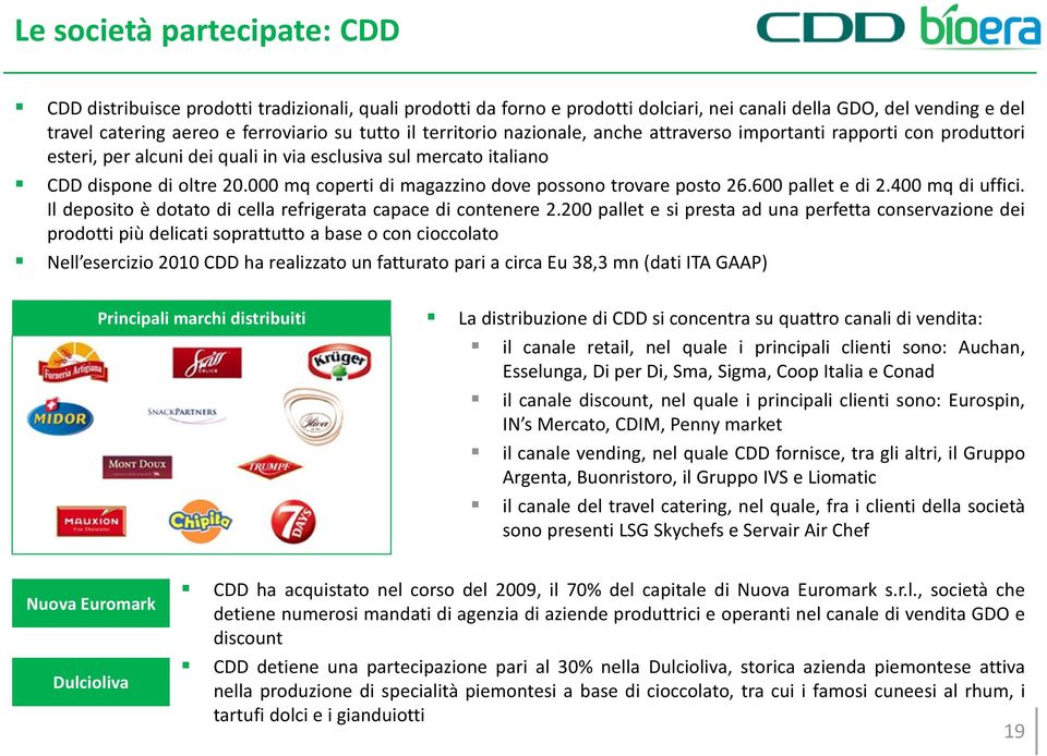 000 mq coperti di magazzino dove possono trovare posto 26.600 pallet e di 2.400 mq di uffici. Il deposito è dotato di cella refrigerata capace di contenere 2.