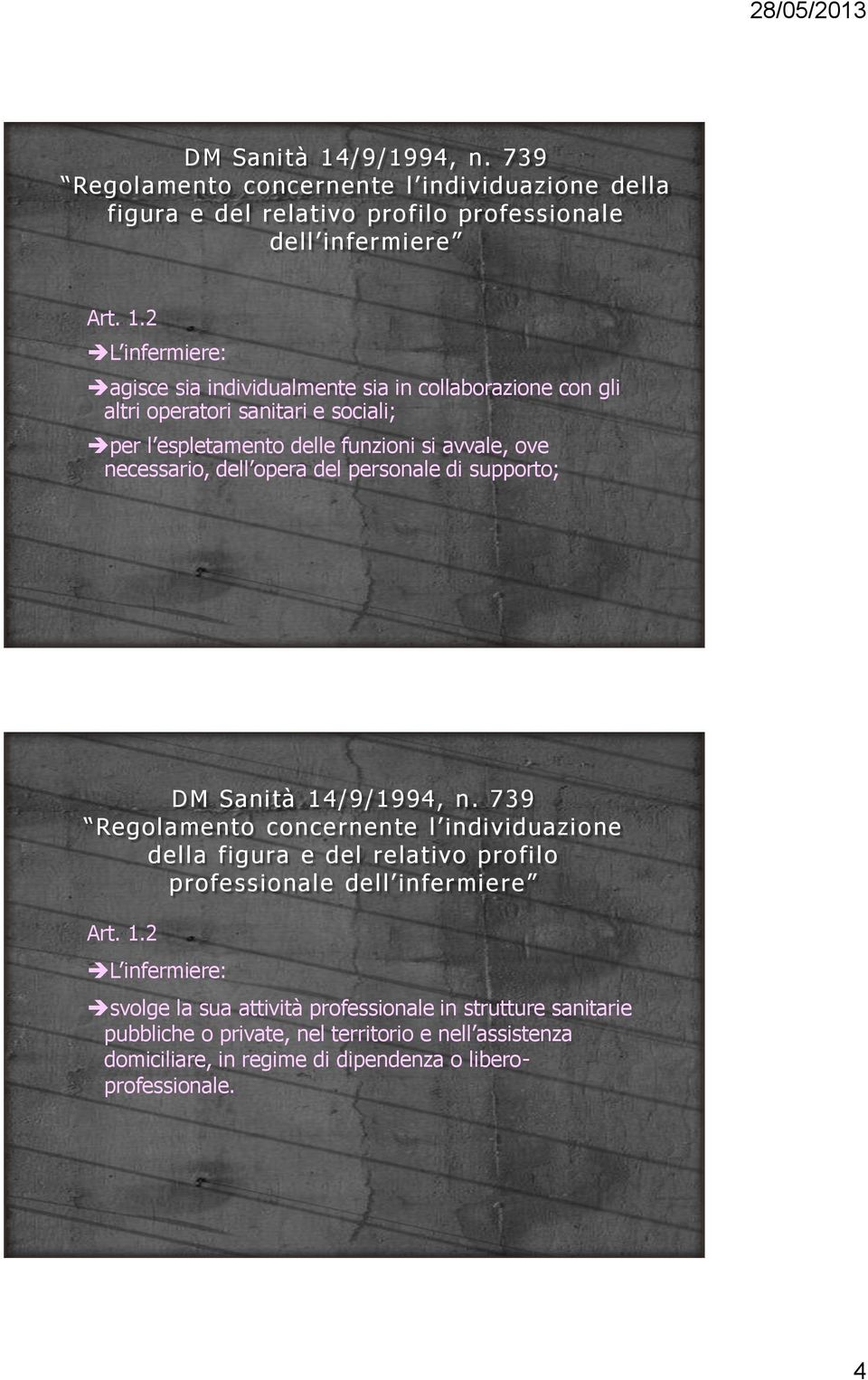 2 L infermiere: agisce sia individualmente sia in collaborazione con gli altri operatori sanitari e sociali; per l espletamento delle funzioni si avvale, ove necessario,