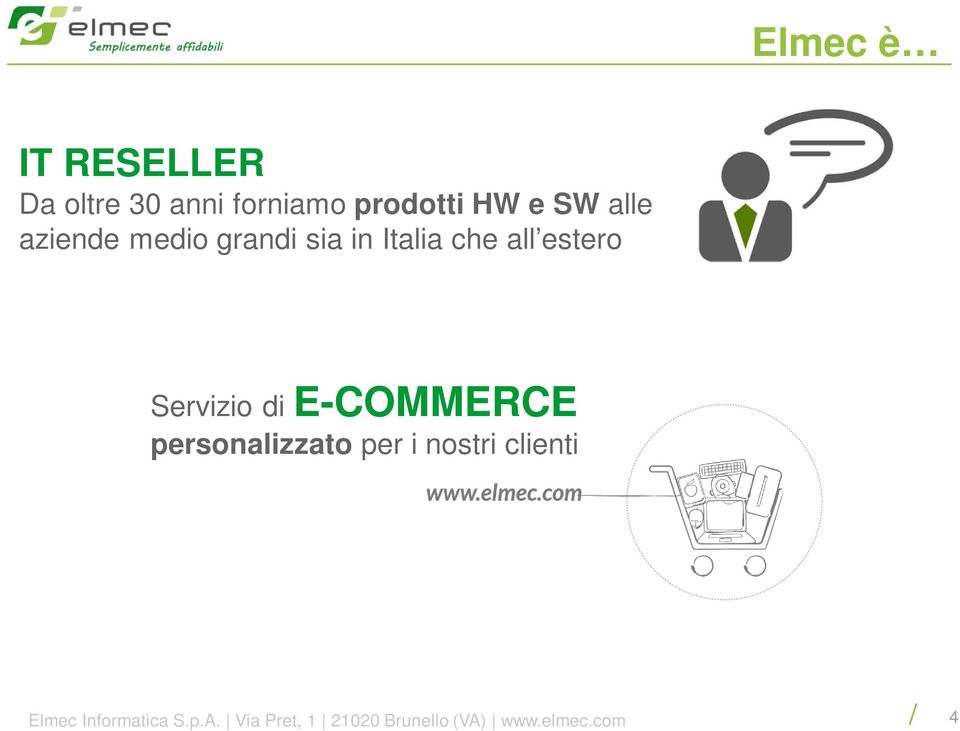 Servizio di E-COMMERCE personalizzato per i nostri clienti