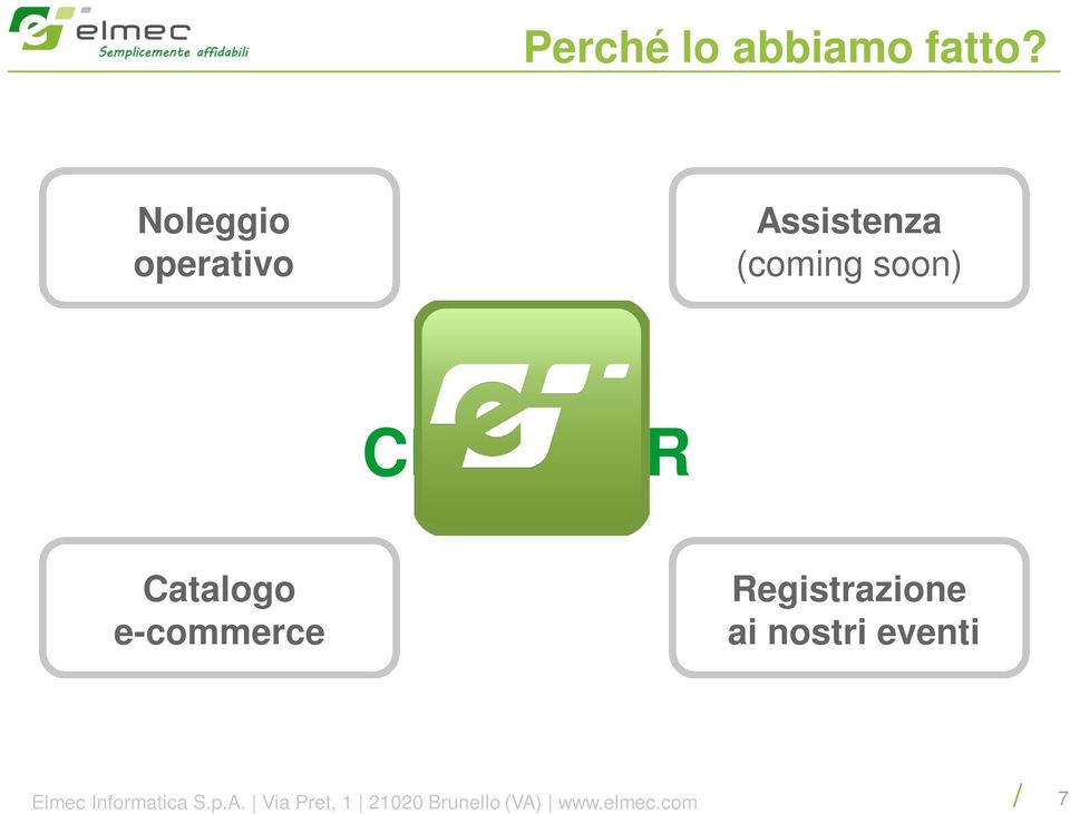 CHANGER Catalogo e-commerce Registrazione ai nostri