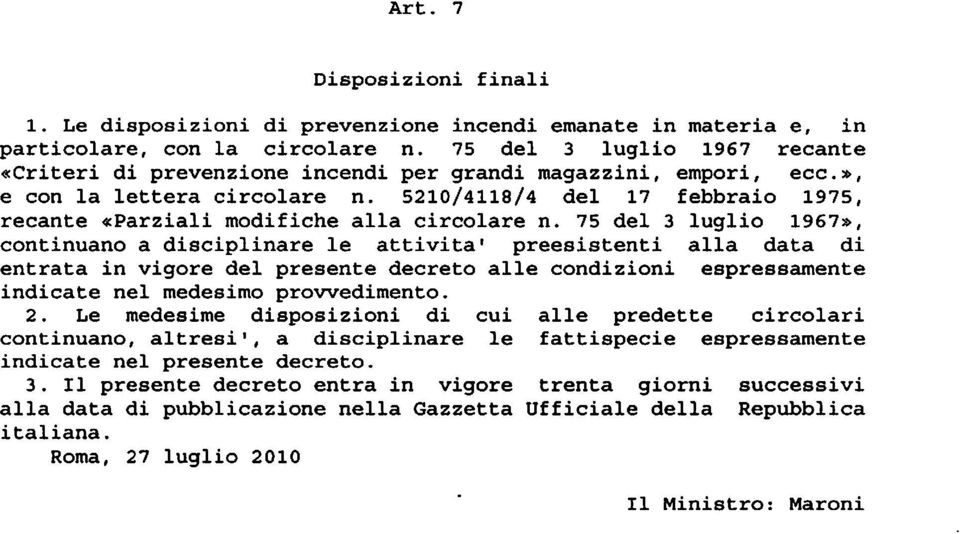 5210/4118/4 del 17 febbraio 1975, recante «Parziali modifiche alla circolare n.