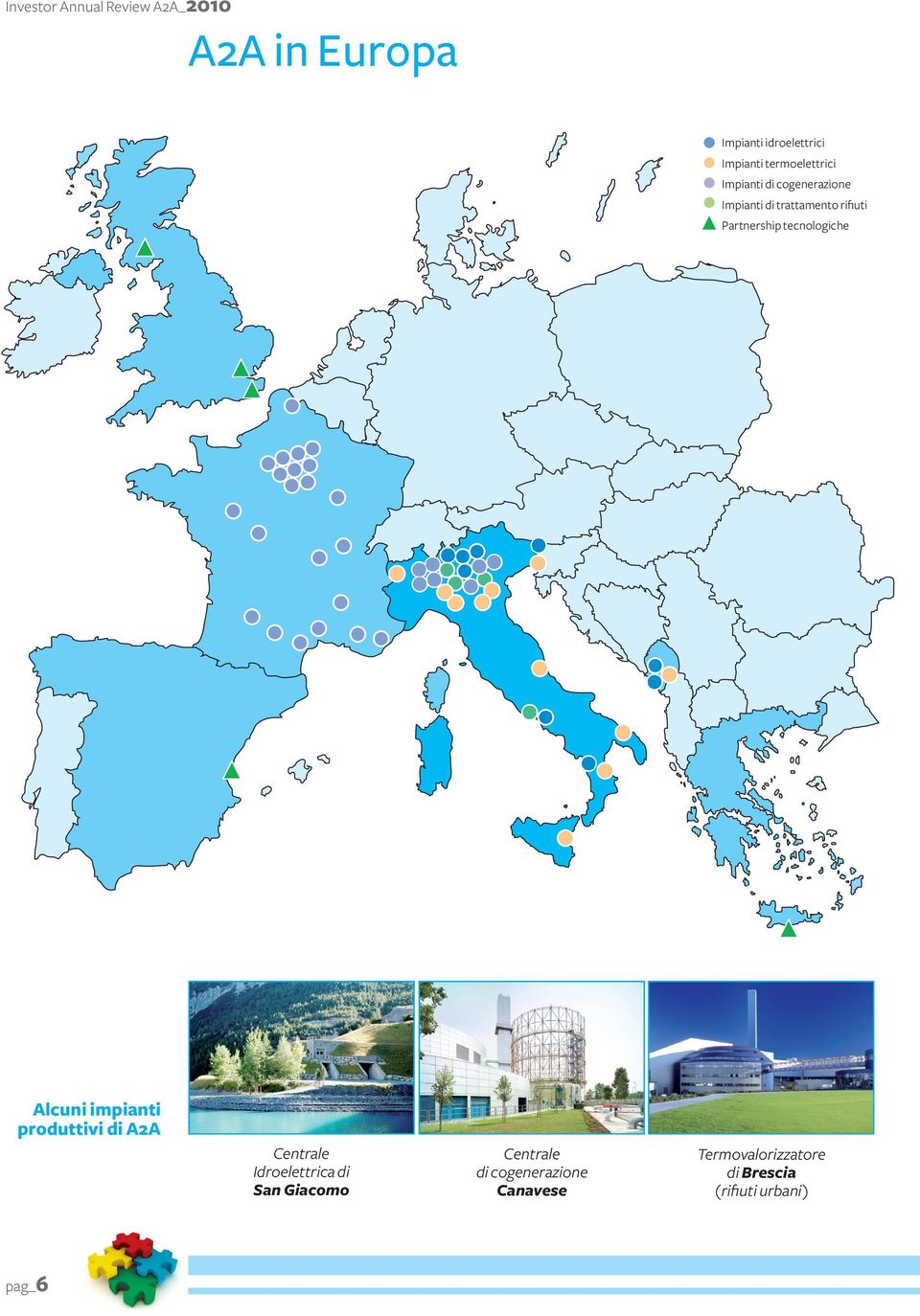 Partnership tecnologiche Alcuni impianti produttivi di A2A Centrale Idroelettrica